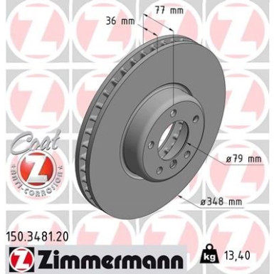 Zimmermann Bremsscheibe Coat Z 150.3481.20