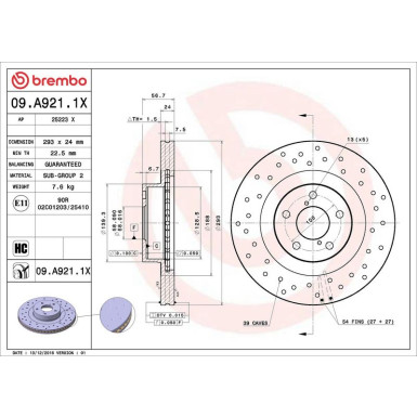 Bremsscheibe 09.A921.1X Bremsscheibe 09.A921.1X