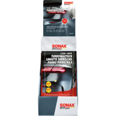 SONAX Konservierungswachs CLEAN & DRIVE Turbo WaxTuch Clean+Drive TurboWaxTuch 40x50 Thekendisplay 04140000