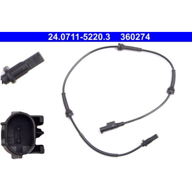 Sensor, Raddrehzahl 24.0711-5220.3