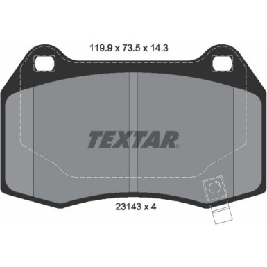 Textar Bremsbelagsatz, Scheibenbremse Q+ 2314301 Textar Bremsbelagsatz, Scheibenbremse Q+ 2314301