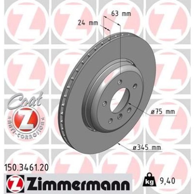 Zimmermann Bremsscheibe Coat Z 150.3461.20