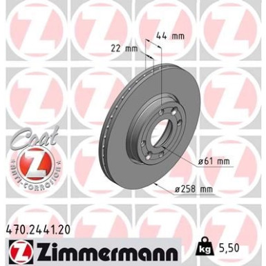Zimmermann Bremsscheibe Coat Z 470.2441.20
