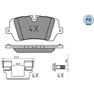 Meyle Bremsbelagsatz, Scheibenbremse MEYLE-PD: Advanced performance and design 025 257 2016/PD Meyle Bremsbelagsatz, Scheibenbremse MEYLE-PD: Advanced performance and design 025 257 2016/PD