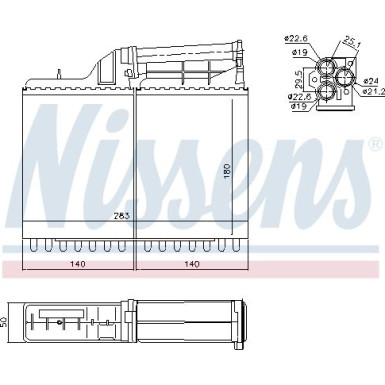 Nissens Wärmetauscher, Innenraumheizung 70502