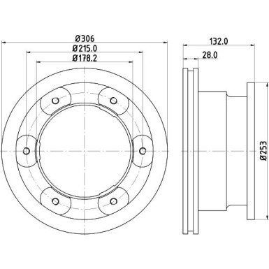 Hella Bremsscheibe 8DD 355 115-551 Hella Bremsscheibe 8DD 355 115-551