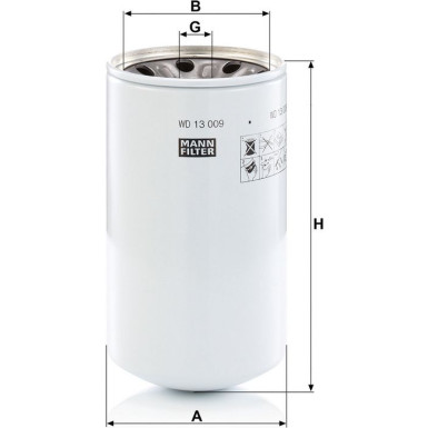 Filter, Arbeitshydraulik WD 13 009 X