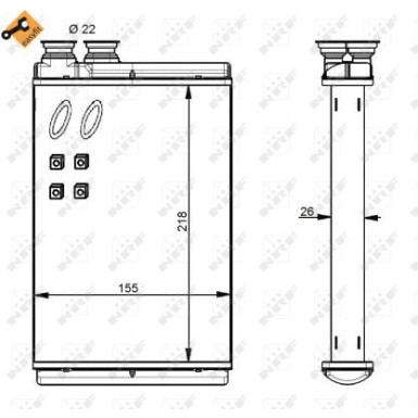 NRF Wärmetauscher, Innenraumheizung ohne Rohr EASY FIT 54347