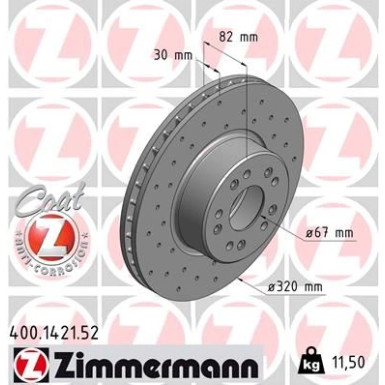 Zimmermann Bremsscheibe SPORT Z 400.1421.52