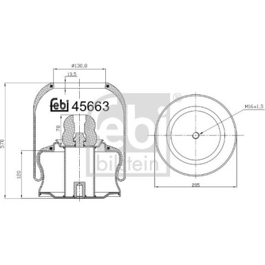 FEBI BILSTEIN 45663 Federbalg, Luftfederung