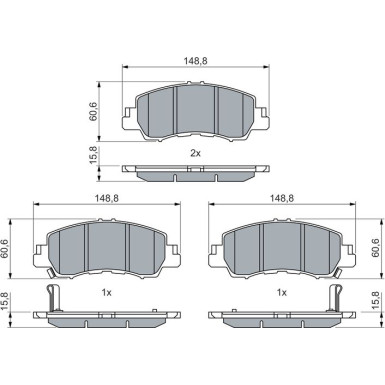 Bremsbelagsatz, Scheibenbremse 0 986 460 070 Bremsbelagsatz, Scheibenbremse 0 986 460 070