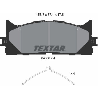 Textar Bremsbelagsatz, Scheibenbremse 2435001 Textar Bremsbelagsatz, Scheibenbremse 2435001
