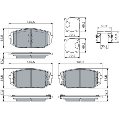 Bremsbelagsatz, Scheibenbremse 0 986 460 164 Bremsbelagsatz, Scheibenbremse 0 986 460 164