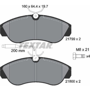 Textar Bremsbelagsatz, Scheibenbremse 2179901 Textar Bremsbelagsatz, Scheibenbremse 2179901