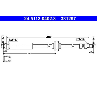 ATE Bremsschlauch 24.5112-0402.3 ATE Bremsschlauch 24.5112-0402.3
