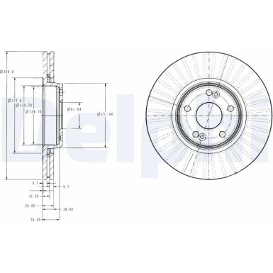 Delphi Bremsscheibe BG3688 Delphi Bremsscheibe BG3688