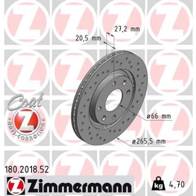 Zimmermann Bremsscheibe SPORT Z 180.2018.52