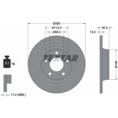 Textar Bremsscheibe PRO+ 92071605 Textar Bremsscheibe PRO+ 92071605