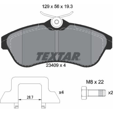 Textar Bremsbelagsatz, Scheibenbremse Q+ 2340902 Textar Bremsbelagsatz, Scheibenbremse Q+ 2340902