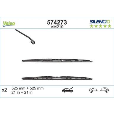Valeo Wischblatt Scheibenwischer SILENCIO CONVENTIONAL SET 574273