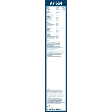 BOSCH AF 654 Scheibenwischer Aerofit 3 397 014 490 BOSCH AF 654 Scheibenwischer Aerofit 3 397 014 490