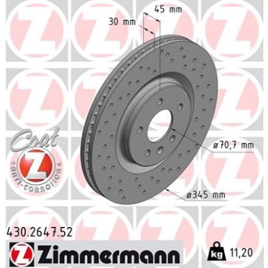 Zimmermann Bremsscheibe SPORT Z 430.2647.52
