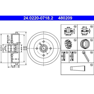 Bremstrommel 24.0220-0718.2 Bremstrommel 24.0220-0718.2
