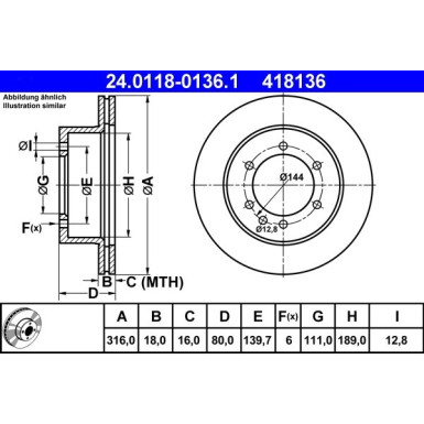 Bremsscheibe 24.0118-0136.1 Bremsscheibe 24.0118-0136.1
