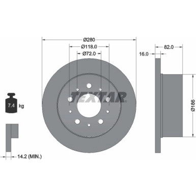 Textar Bremsscheibe PRO 92157403
