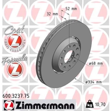 Zimmermann Bremsscheibe Formula Z 600.3237.75