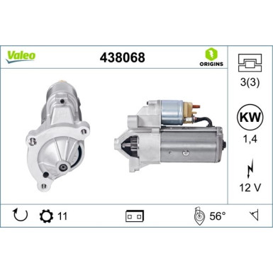 Starter Valeo Origins New OE TECHNOLOGIE 438068