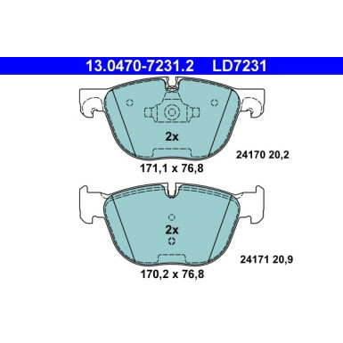 Bremsbelagsatz, Scheibenbremse 13.0470-7231.2 Bremsbelagsatz, Scheibenbremse 13.0470-7231.2