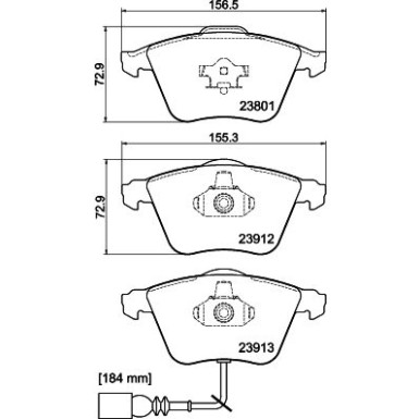 Hella Bremsbelagsatz, Scheibenbremse 8DB 355 010-351 Hella Bremsbelagsatz, Scheibenbremse 8DB 355 010-351