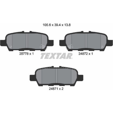 Textar Bremsbelagsatz, Scheibenbremse 2577801