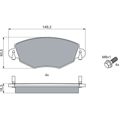 BOSCH Bremsbelagsatz, Scheibenbremse 0 986 494 026 BOSCH Bremsbelagsatz, Scheibenbremse 0 986 494 026