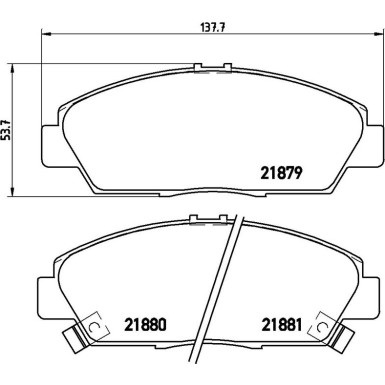 Brembo Bremsbelagsatz, Scheibenbremse PRIME LINE P 28 021 Brembo Bremsbelagsatz, Scheibenbremse PRIME LINE P 28 021