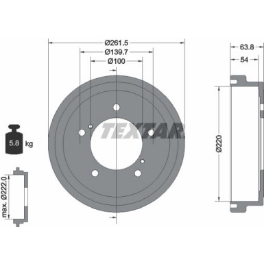 Textar Bremstrommel 94037800