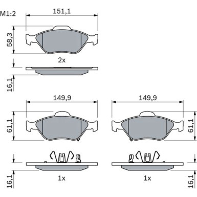 BOSCH Bremsbelagsatz, Scheibenbremse 0 986 494 101 BOSCH Bremsbelagsatz, Scheibenbremse 0 986 494 101