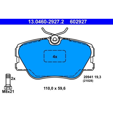 Bremsbelagsatz, Scheibenbremse 13.0460-2927.2 Bremsbelagsatz, Scheibenbremse 13.0460-2927.2