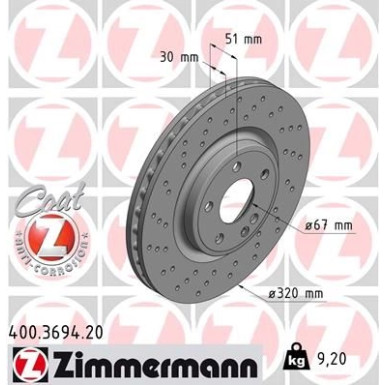 Zimmermann Bremsscheibe Coat Z 400.3694.20