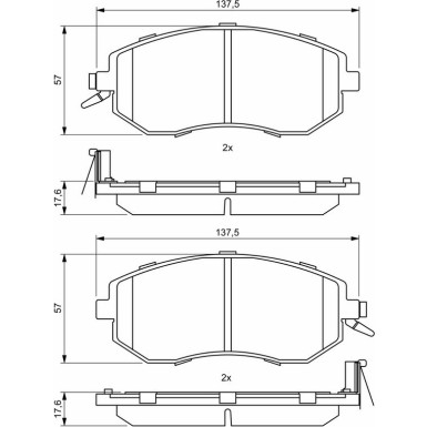 BOSCH Bremsbelagsatz, Scheibenbremse 0 986 494 761 BOSCH Bremsbelagsatz, Scheibenbremse 0 986 494 761