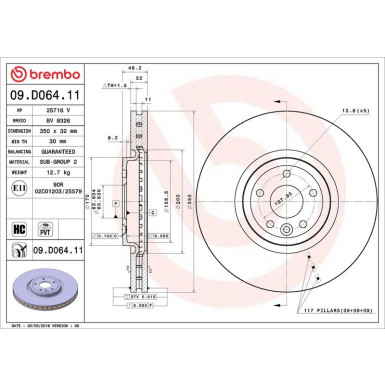 Brembo Bremsscheibe PRIME LINE - UV Coated 09.D064.11 Brembo Bremsscheibe PRIME LINE - UV Coated 09.D064.11