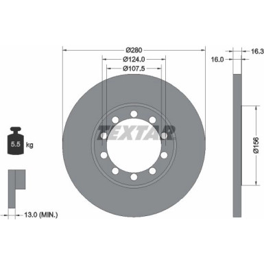 Textar Bremsscheibe PRO 92152003 Textar Bremsscheibe PRO 92152003