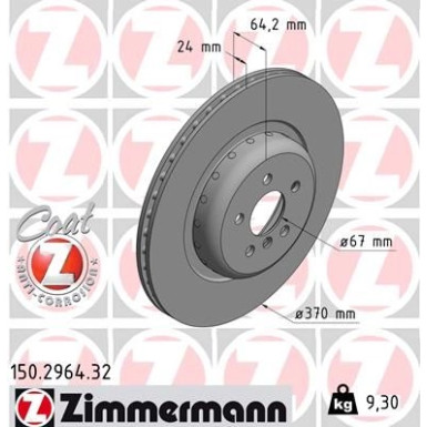 Zimmermann Bremsscheibe FORMULA F 150.2964.32 Zimmermann Bremsscheibe FORMULA F 150.2964.32