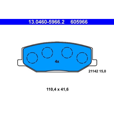 ATE Bremsbelagsatz, Scheibenbremse 13.0460-5966.2 ATE Bremsbelagsatz, Scheibenbremse 13.0460-5966.2