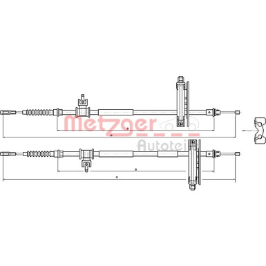 Metzger Seilzug, Feststellbremse 10.5359 Metzger Seilzug, Feststellbremse 10.5359