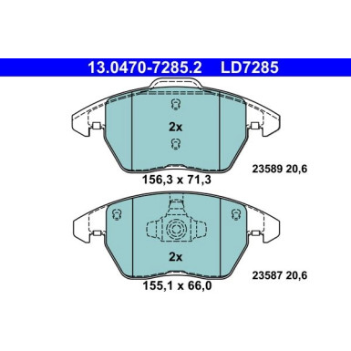 Bremsbelagsatz, Scheibenbremse ATE Ceramic 13.0470-7285.2 Bremsbelagsatz, Scheibenbremse ATE Ceramic 13.0470-7285.2