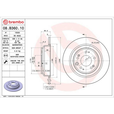 Brembo Bremsscheibe PRIME LINE 08.B360.10