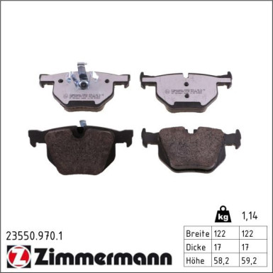 Bremsbelagsatz, Scheibenbremse 23550.970.1 Bremsbelagsatz, Scheibenbremse 23550.970.1