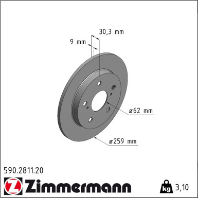 Bremsscheibe 590.2811.20